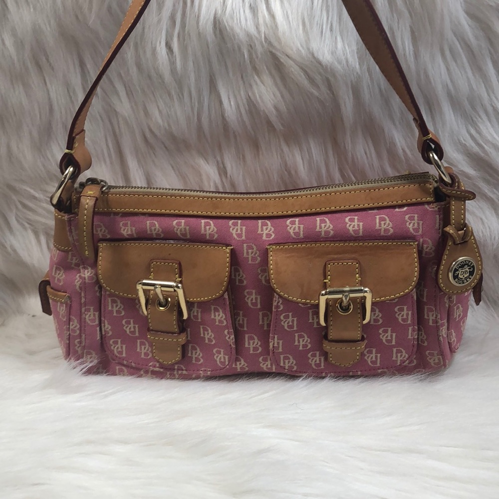Authentic Dooney & Bourke Pink Fabric Sign. Bag